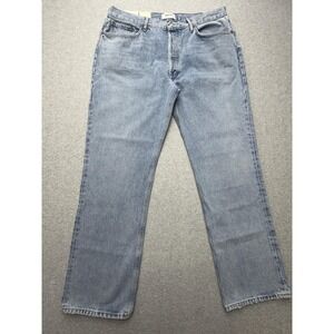 AGOLDE Lana Jeans Womens 33 Blue Light Wash Mid Rise Straight 33x29.5 Denim